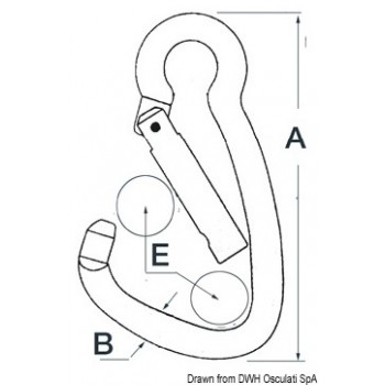  Carbine hooks with large opening, made of stainless steel     
